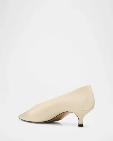 Le Monde Béryl 50mm Babouche Leather Kitten-Heel Pumps | Thumbnail 3