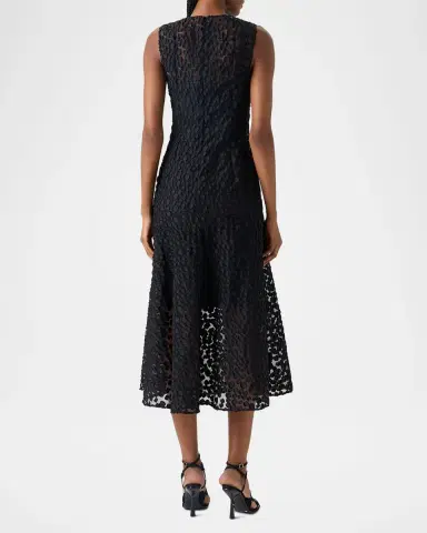 Akris punto Sleeveless Dot Tulle Midi Dress | Thumbnail 3 Akris punto Sleeveless Dot Tulle Midi Dress | Thumbnail 3