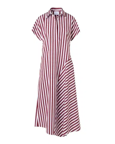 Akris punto Striped Cotton Poplin Cap-Sleeve Handkerchief Midi Shirtdress | Thumbnail 1 Akris punto Striped Cotton Poplin Cap-Sleeve Handkerchief Midi Shirtdress | Thumbnail 1
