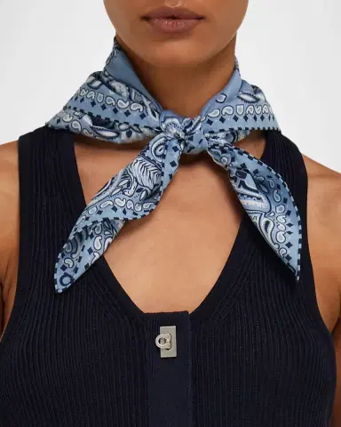 FERRAGAMO Arabesque-Print Bandana | Thumbnail 2 FERRAGAMO Arabesque-Print Bandana | Thumbnail 2