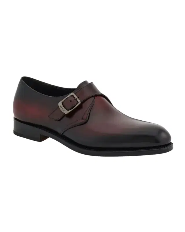 Men 's Sullivan Tramezza Buffed Leather Monk-Strap Loafers