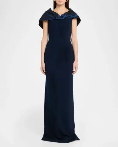 Rickie Freeman for Teri Jon Off-Shoulder Taffeta Column Gown | Thumbnail 2 Rickie Freeman for Teri Jon Off-Shoulder Taffeta Column Gown | Thumbnail 2