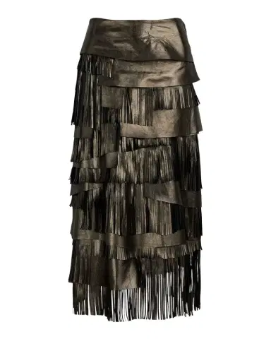 Ralph Lauren Collection Belinda Metallic Lambskin Skirt | Thumbnail 1 Ralph Lauren Collection Belinda Metallic Lambskin Skirt | Thumbnail 1