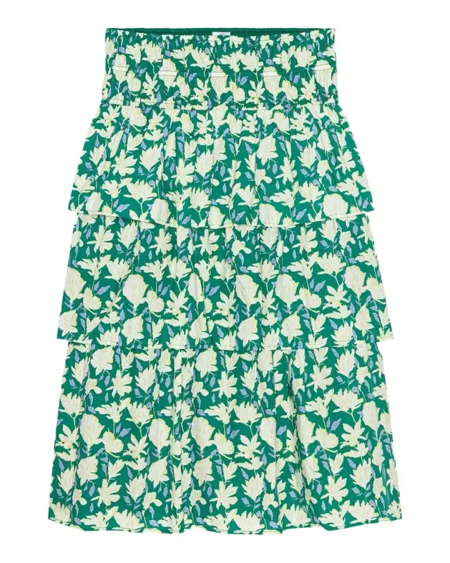 Belle Floral Tiered Midi Skirt