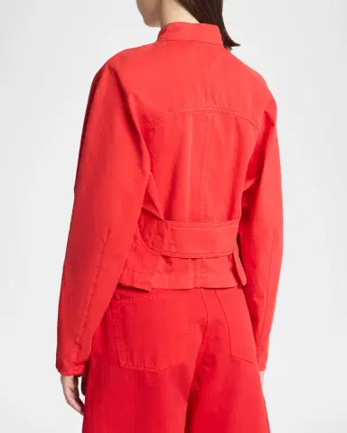 Alaïa Curved-Sleeve Denim Zip Jacket | Thumbnail 2 Alaïa Curved-Sleeve Denim Zip Jacket | Thumbnail 2
