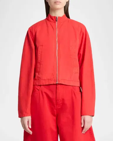 Alaïa Curved-Sleeve Denim Zip Jacket | Thumbnail 3 Alaïa Curved-Sleeve Denim Zip Jacket | Thumbnail 3