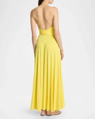 Alaïa Crossover Wrap Jersey Halter Maxi Dress | Thumbnail 2 Alaïa Crossover Wrap Jersey Halter Maxi Dress | Thumbnail 2