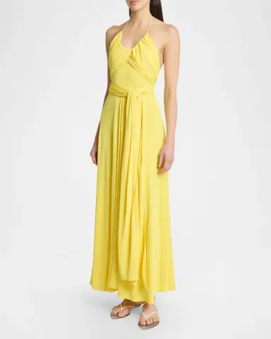 Alaïa Crossover Wrap Jersey Halter Maxi Dress | Thumbnail 3 Alaïa Crossover Wrap Jersey Halter Maxi Dress | Thumbnail 3