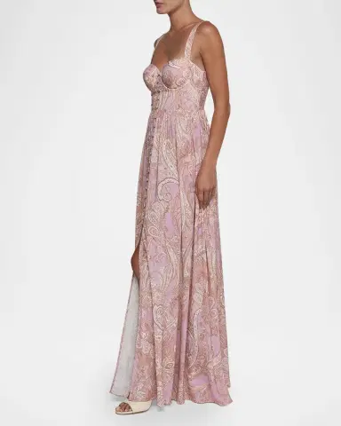 L'Agence Rosette Paisley-Print Sweetheart Maxi Dress | Thumbnail 4 L'Agence Rosette Paisley-Print Sweetheart Maxi Dress | Thumbnail 4