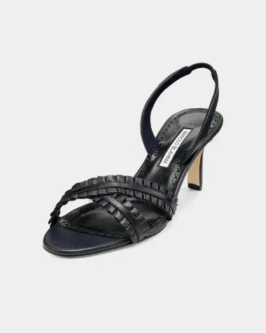 Manolo Blahnik 70mm Volusan Leather Slingback Pumps | Thumbnail 4