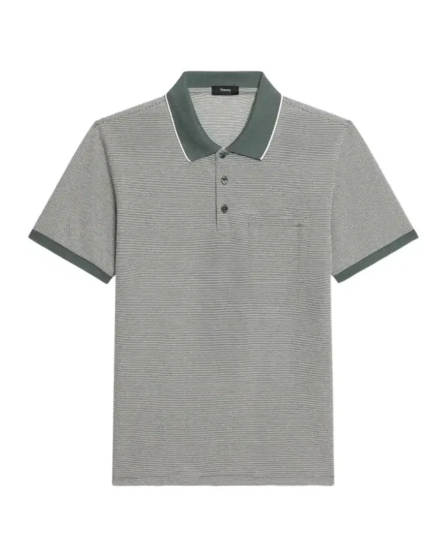 Theory Men 's Birdseye Pique Pocket Polo Shirt
