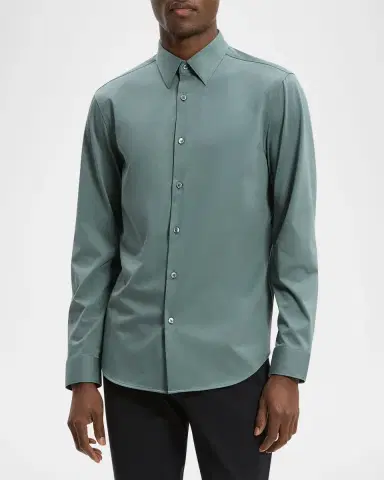Theory Men's Sylvain Shirt in Structure Knit | Thumbnail 4 Theory Men's Sylvain Shirt in Structure Knit | Thumbnail 4