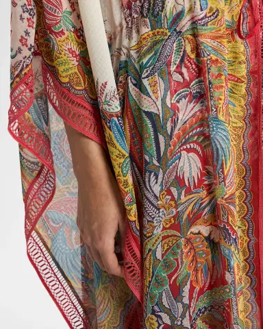 Etro Multicolor Fringe-Trim Kaftan Coverup | Thumbnail 5