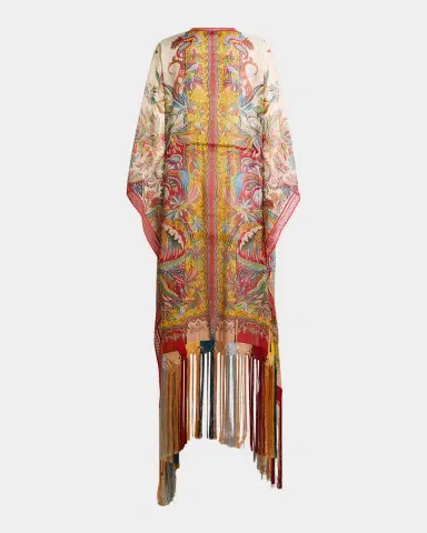 Etro Multicolor Fringe-Trim Kaftan Coverup | Thumbnail 6