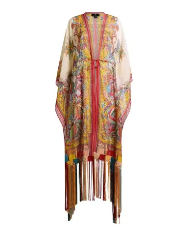 Etro Multicolor Fringe-Trim Kaftan Coverup | Thumbnail 1