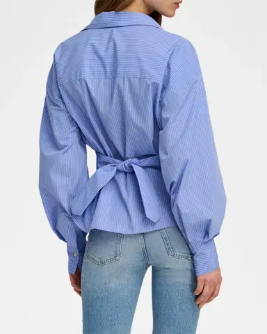 Favorite Daughter The Back Story Striped Tie-Back Shirt | Thumbnail 3 Favorite Daughter The Back Story Striped Tie-Back Shirt | Thumbnail 3