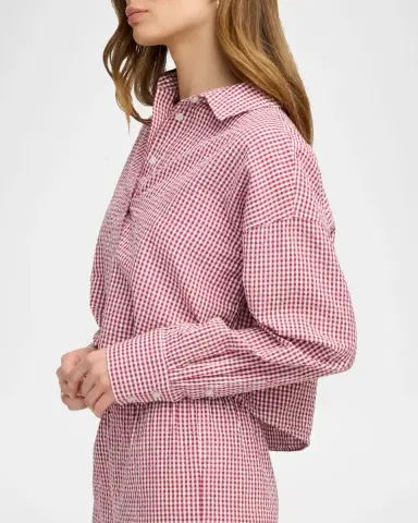 Favorite Daughter The Crop Ex-Boyfriend Gingham Shirt | Thumbnail 4 Favorite Daughter The Crop Ex-Boyfriend Gingham Shirt | Thumbnail 4
