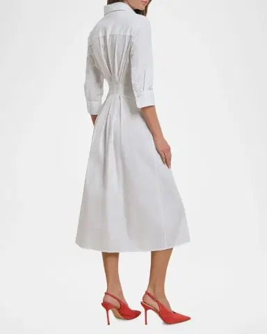 Favorite Daughter The Well Mannered Stretch Cotton Midi Dress | Thumbnail 4 Favorite Daughter The Well Mannered Stretch Cotton Midi Dress | Thumbnail 4