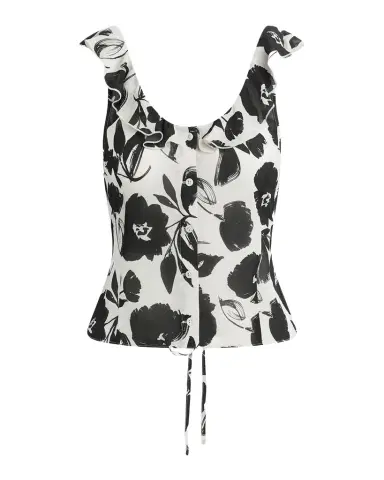 Favorite Daughter The Love Note Ruffled Sleeveless Georgette Top | Thumbnail 1 Favorite Daughter The Love Note Ruffled Sleeveless Georgette Top | Thumbnail 1