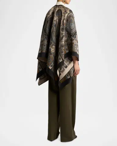 Etro Paisley Wool-Blend Cape | Thumbnail 3