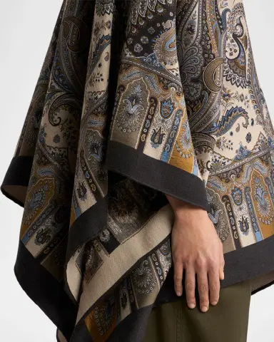 Etro Paisley Wool-Blend Cape | Thumbnail 4