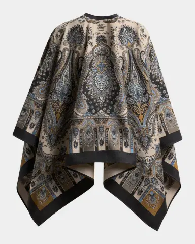 Etro Paisley Wool-Blend Cape | Thumbnail 5