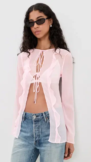 LIONESS Barely There Tie Top Bubble Gum | Thumbnail 2