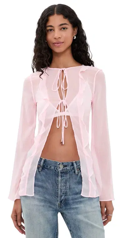 LIONESS Barely There Tie Top Bubble Gum | Thumbnail 1