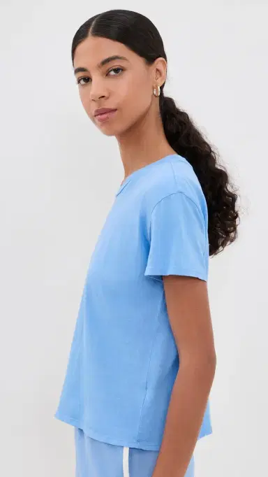 perfectwhitetee Harley Cotton Boxy Crew Neck Tee Pacific Blue | Thumbnail 4