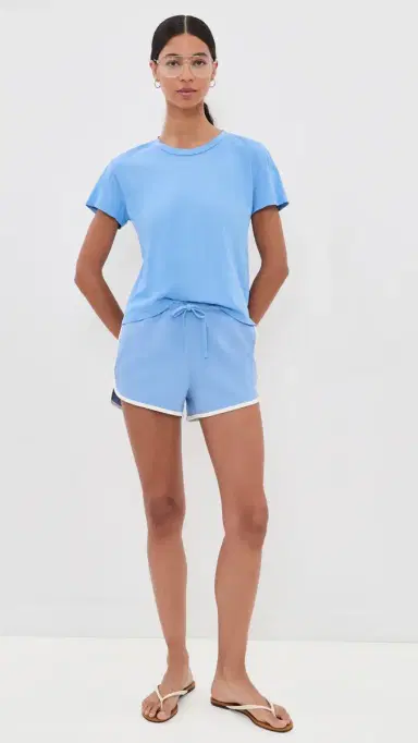 perfectwhitetee Harley Cotton Boxy Crew Neck Tee Pacific Blue | Thumbnail 5