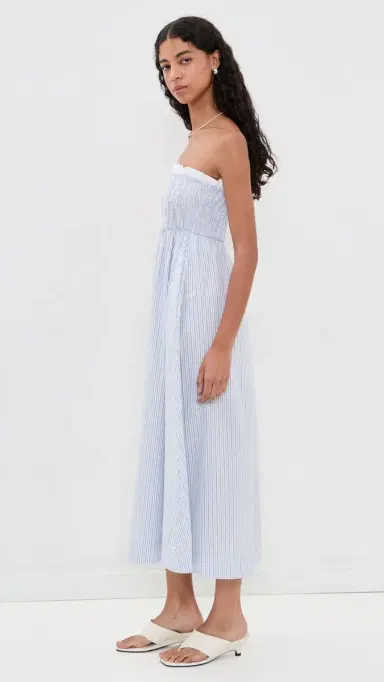 Maude Club Alicia Dress Blue Green Stripe | Thumbnail 4