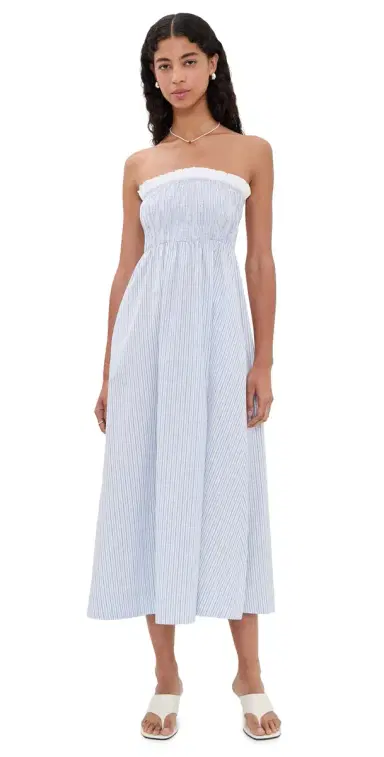 Maude Club Alicia Dress Blue Green Stripe | Thumbnail 1
