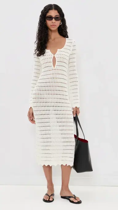 LIONESS Leisure Midi Dress Porcelain | Thumbnail 5