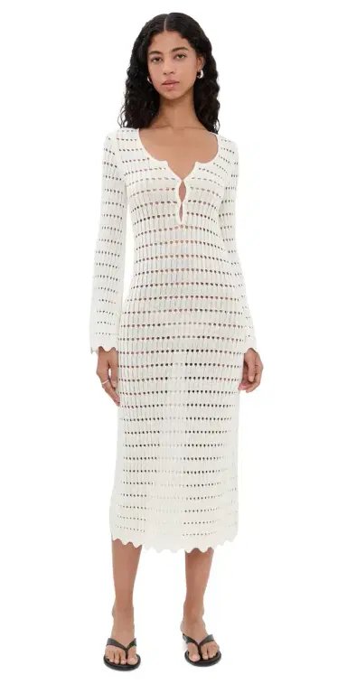 LIONESS Leisure Midi Dress Porcelain | Thumbnail 1