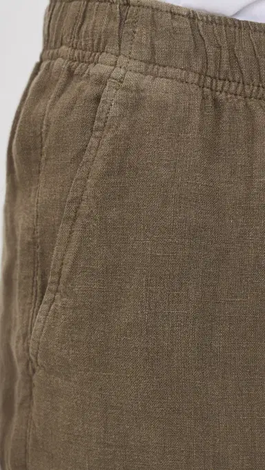 Faherty Essential Linen Shorts 7 Dark Palm S | Thumbnail 6