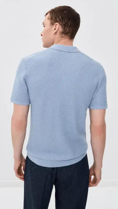 RAILS Nathan Knit Polo Top Blue ky Heather | Thumbnail 3 RAILS Nathan Knit Polo Top Blue ky Heather | Thumbnail 3