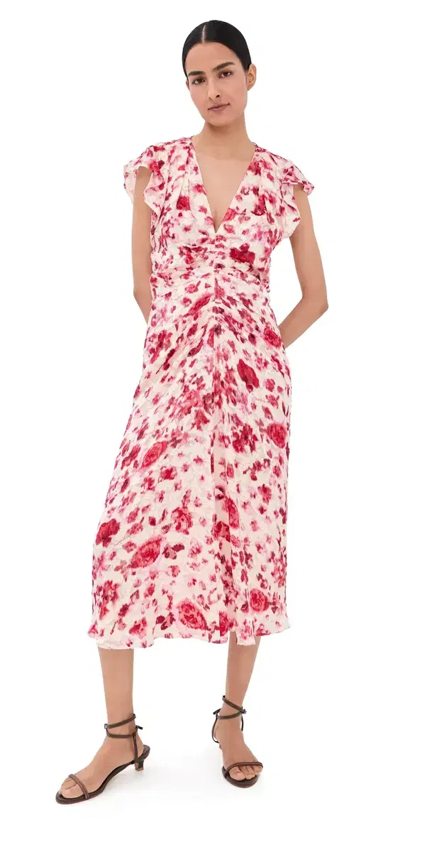 Lyndsay Dress Ecru/Pink
