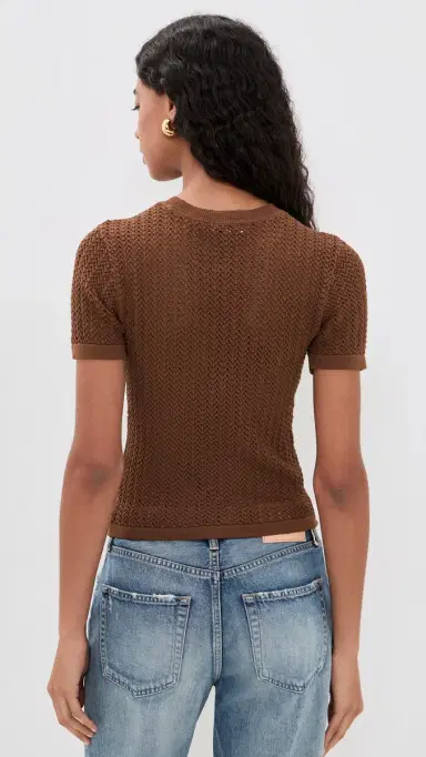 Joe's Jeans The Crochet Baby Tee Chocolate | Thumbnail 3 Joe's Jeans The Crochet Baby Tee Chocolate | Thumbnail 3