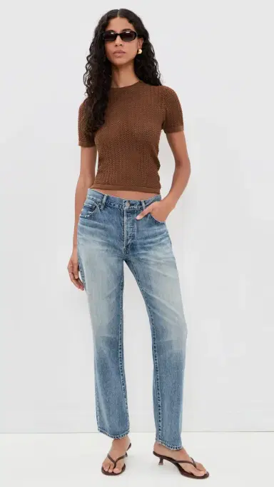 Joe's Jeans The Crochet Baby Tee Chocolate | Thumbnail 5 Joe's Jeans The Crochet Baby Tee Chocolate | Thumbnail 5