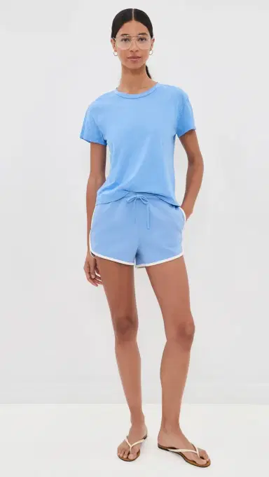 perfectwhitetee Leo Contrast Trim Shorts Pacific Blue w/ Bright | Thumbnail 5