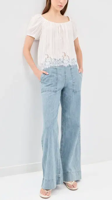 Free People Breezy Denim Pull On Jeans Dusk | Thumbnail 5 Free People Breezy Denim Pull On Jeans Dusk | Thumbnail 5