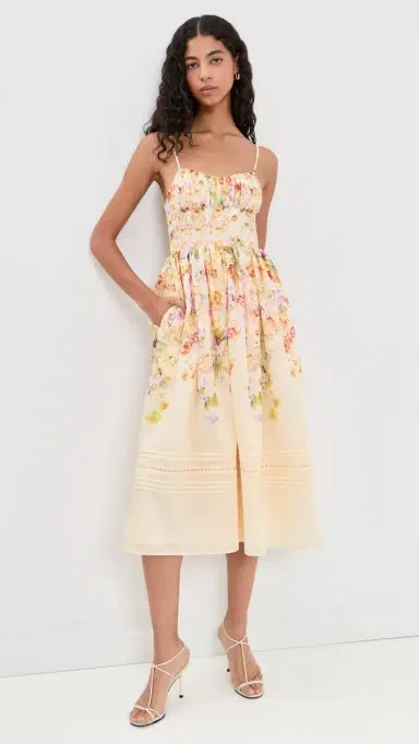 En Saison Kacey Midi Dress Ivory Floral Multi L | Thumbnail 2