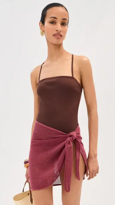 LE BOP Biarritz Wrap Skirt Marsala One Size | Thumbnail 5