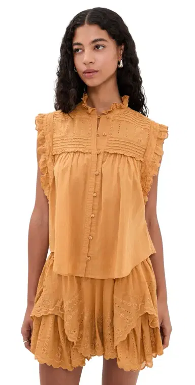 ISABEL MARANT ÉTOILE Dersia Top Caramel | Thumbnail 1 ISABEL MARANT ÉTOILE Dersia Top Caramel | Thumbnail 1