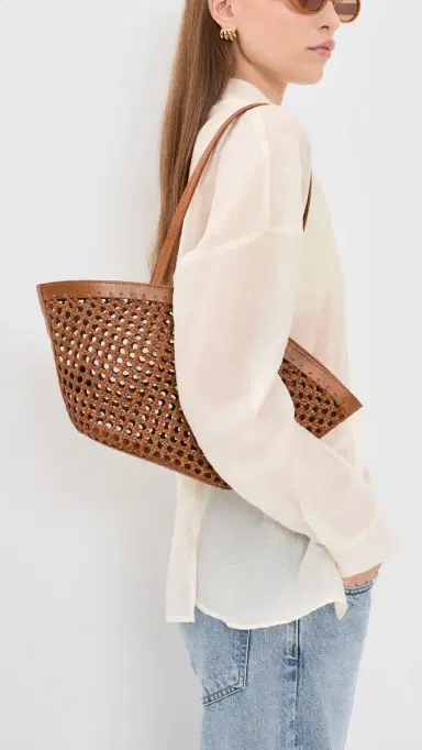 Madewell Caning Market Tote Toasted Coconut One Size | Thumbnail 3