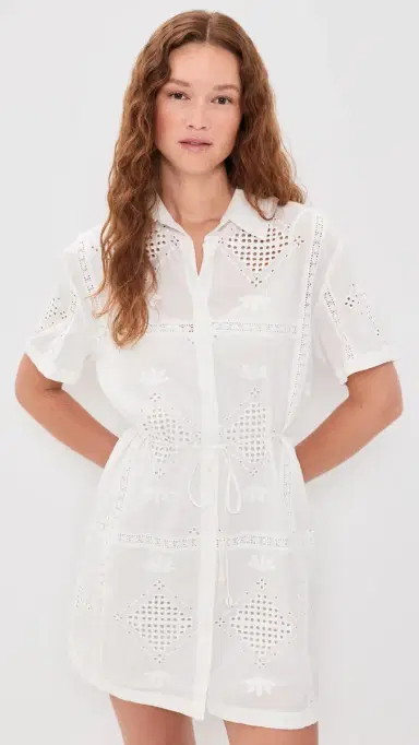 Z Supply Annabelle Eyelet Mini Dress White | Thumbnail 2