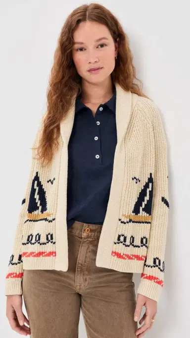 The Great. THE GREAT. The Sailboat Lodge Cardigan Cream 2 | Thumbnail 2 The Great. THE GREAT. The Sailboat Lodge Cardigan Cream 2 | Thumbnail 2