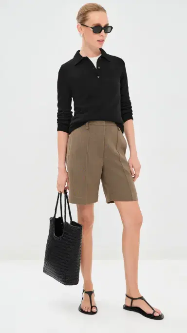 The Elder Statesman Laurel Cashmere Polo Sweater Black | Thumbnail 5 The Elder Statesman Laurel Cashmere Polo Sweater Black | Thumbnail 5