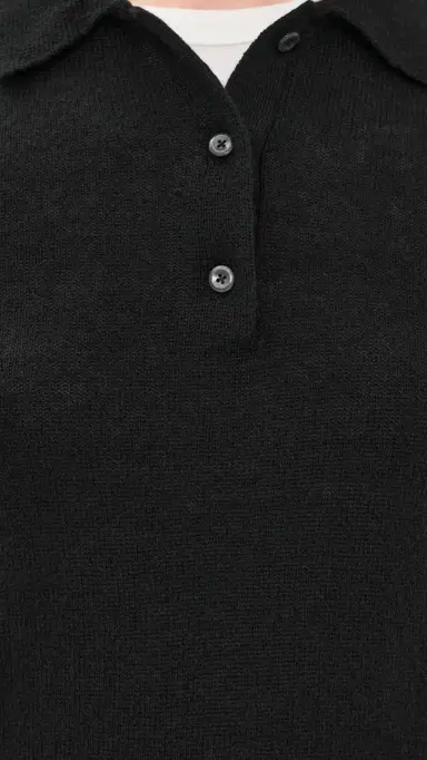 The Elder Statesman Laurel Cashmere Polo Sweater Black | Thumbnail 6 The Elder Statesman Laurel Cashmere Polo Sweater Black | Thumbnail 6
