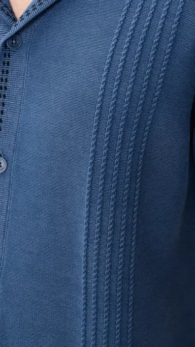 Wax London Ivy Knit Shirt Blue | Thumbnail 6 Wax London Ivy Knit Shirt Blue | Thumbnail 6